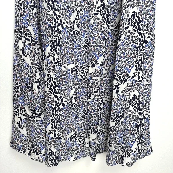 Reiss Livia Mosaic Print Split Midi Dress Floral Blue White Navy 7 - Picture 9 of 12